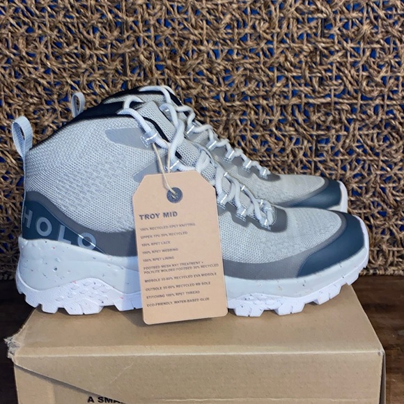 NEW HOLO TROY MID HIKING SHOES MENS SZ 10 sustainable footwear NIB MOON - Picture 2 of 7